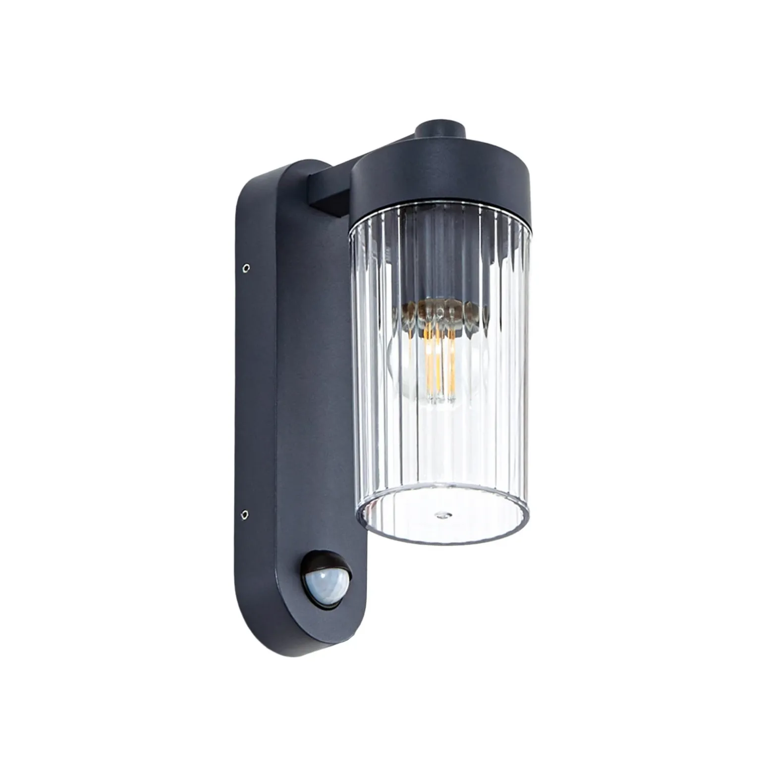 Aplique para exterior Lindby Kaliro, antracita, 24 cm, IP54, sensor