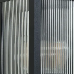 Aplique para exterior Lindby Peldar, antracita/estriada, 26 cm