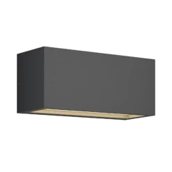 Aplique para exterior Lucande Bente, color antracita, 25 cm de ancho, IP54