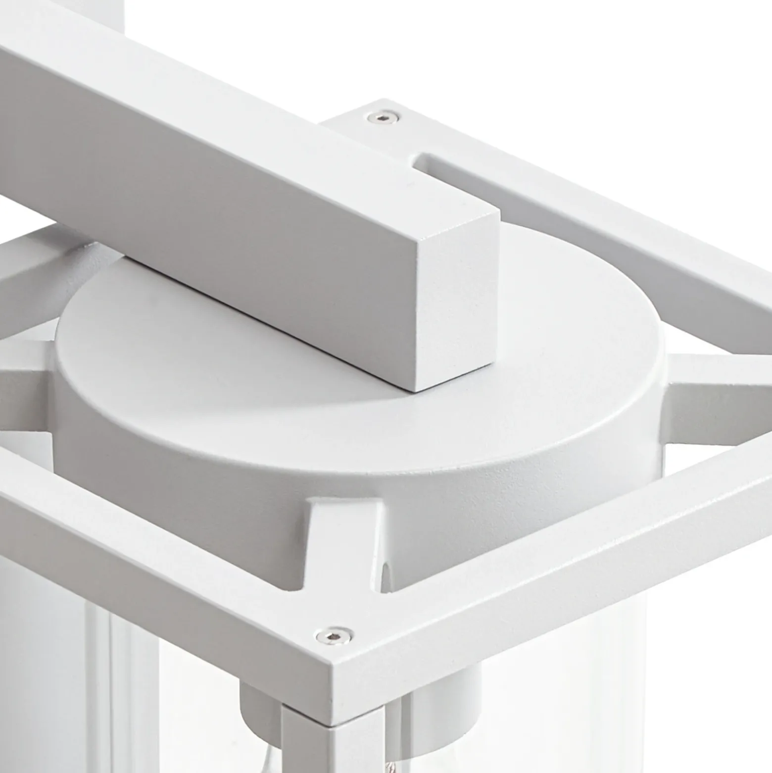 Aplique para exterior Lucande Ferda, portalámpara inferior, gris claro, IP44