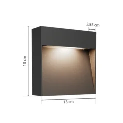 Aplique para exterior Lucande Noreia, 13 cm, antracita, IP65, G9