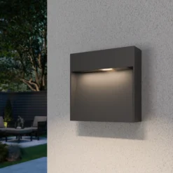 Aplique para exterior Lucande Noreia, 13 cm, antracita, IP65, G9