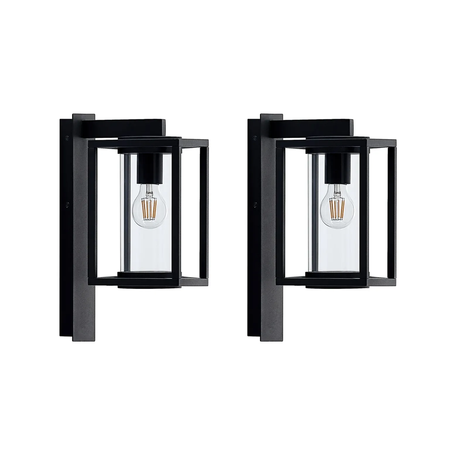 Aplique para exterior Lucande Ferda, juego de 2, antracita, IP44