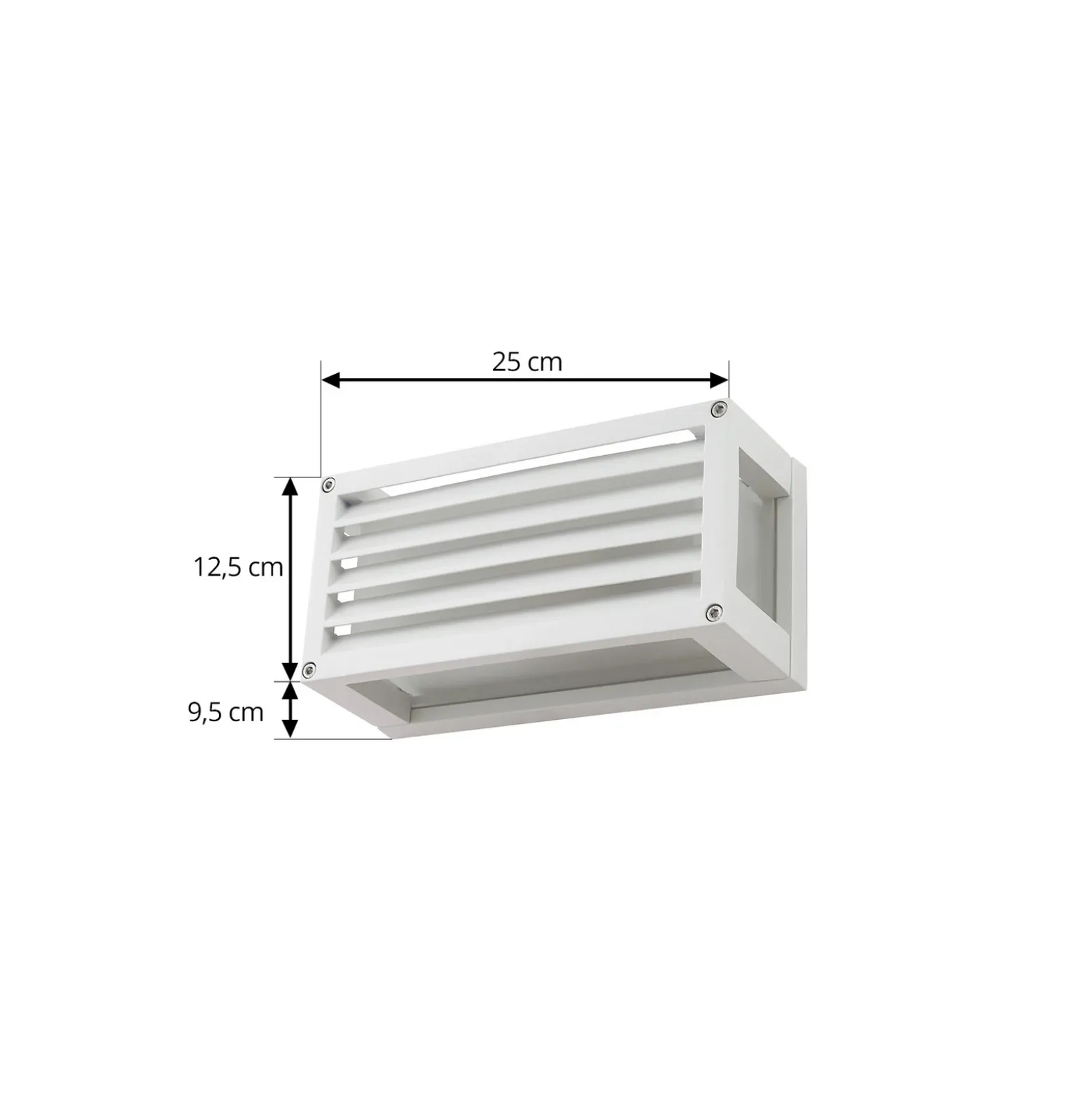 Aplique para exterior Lucande Aurelien, blanco, 12 cm, con tiras