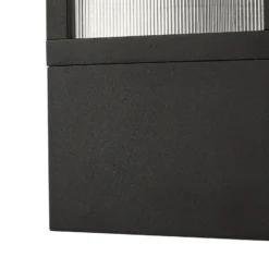 Aplique para exterior Lucande Klemens, negra, de metal, IP54, Riffle