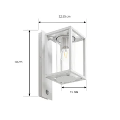Aplique para exterior Lucande Ferda, con sensor, con la portalámpara hacia