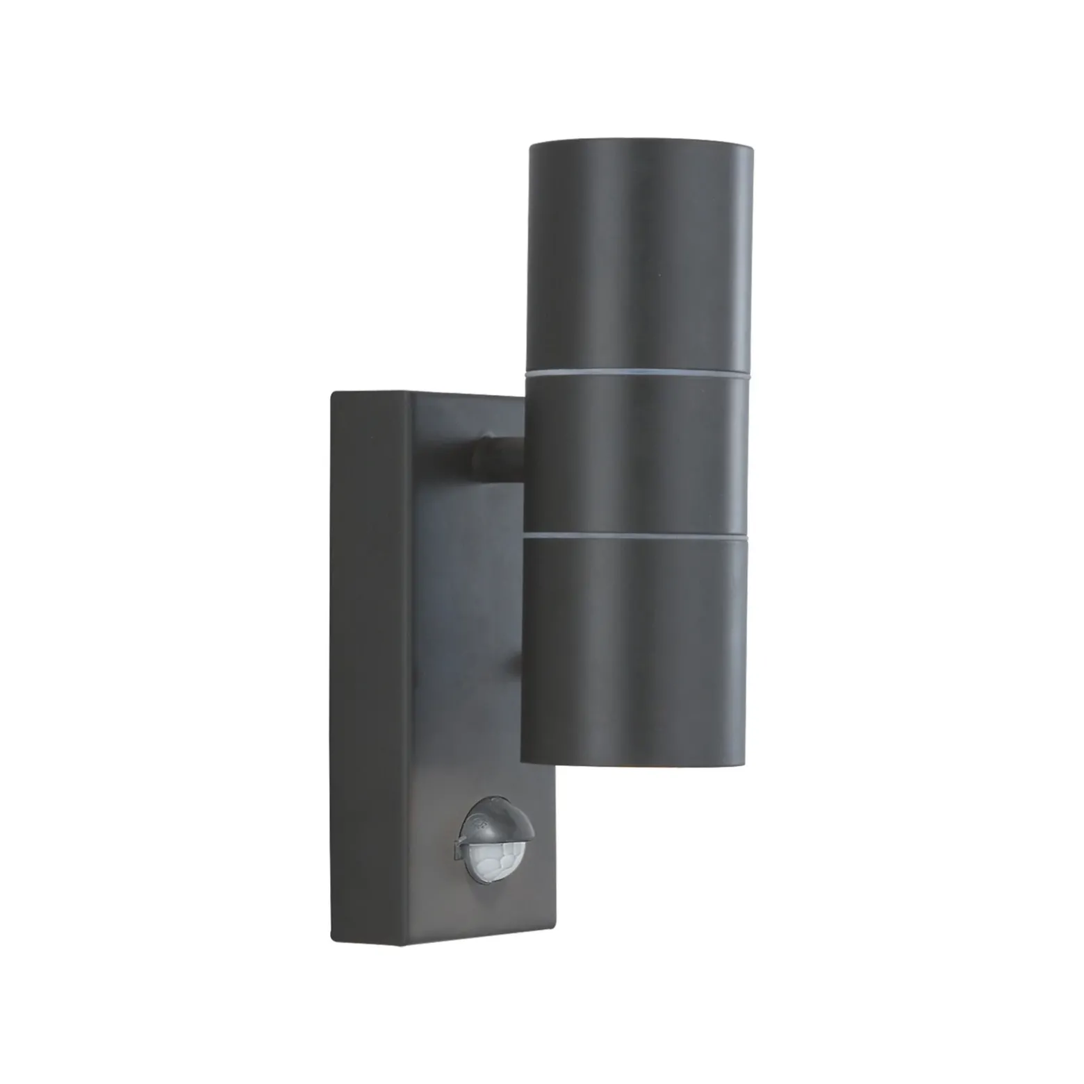Aplique para exterior Metro, negro, altura 21 cm, con sensor, de 2 luces.
