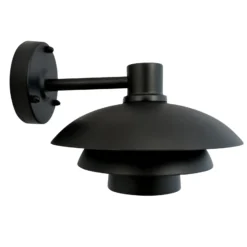 Aplique para exterior Morph de Dyberg Larsen, Ø 24 cm, negra, metal