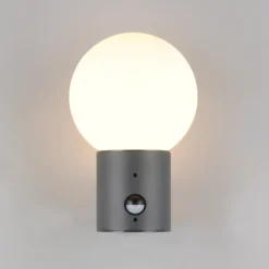Aplique para exterior Mures, antracita, altura 28 cm, metal, sensor