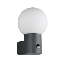 Aplique para exterior Mures, antracita, altura 28 cm, metal, sensor