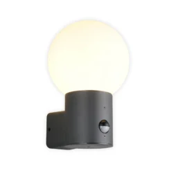 Aplique para exterior Mures, antracita, altura 28 cm, metal, sensor