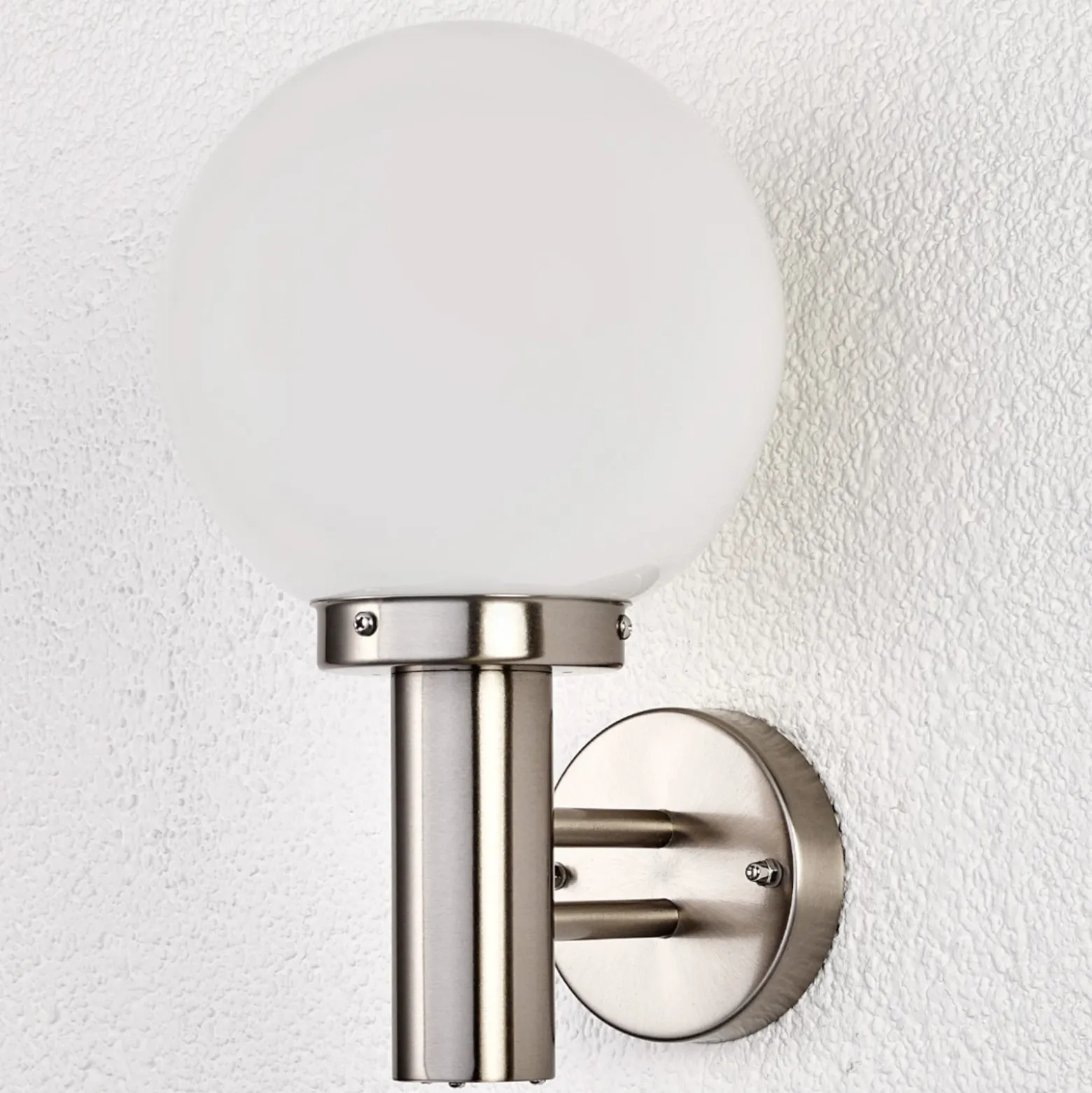 Aplique para exterior Nada de Lindby, acero inoxidable, cristal, 32 cm de
