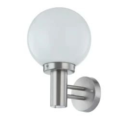 Aplique para exterior Nada de Lindby, acero inoxidable, cristal, 32 cm de