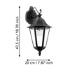 Aplique para exterior Navedo, negro/plata, altura 47 cm, con luz hacia abajo