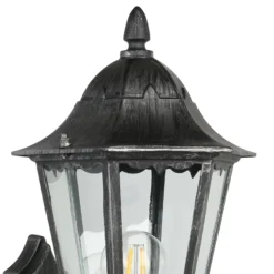 Aplique para exterior Navedo, negro/plata, altura 42 cm, con sensor