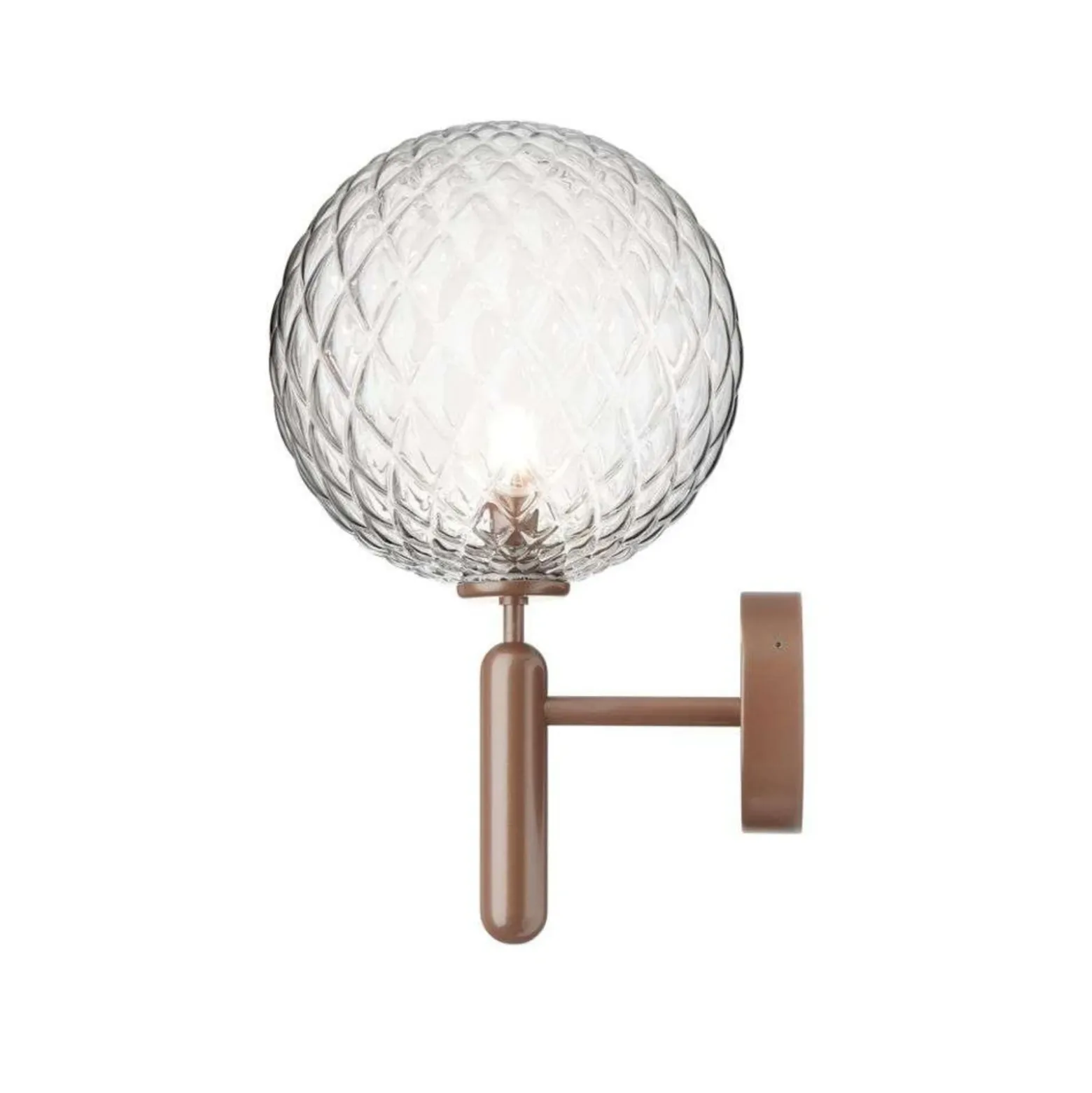 Aplique para exterior Nuura Miira, Ø 20 cm, bronce oscuro/transparente
