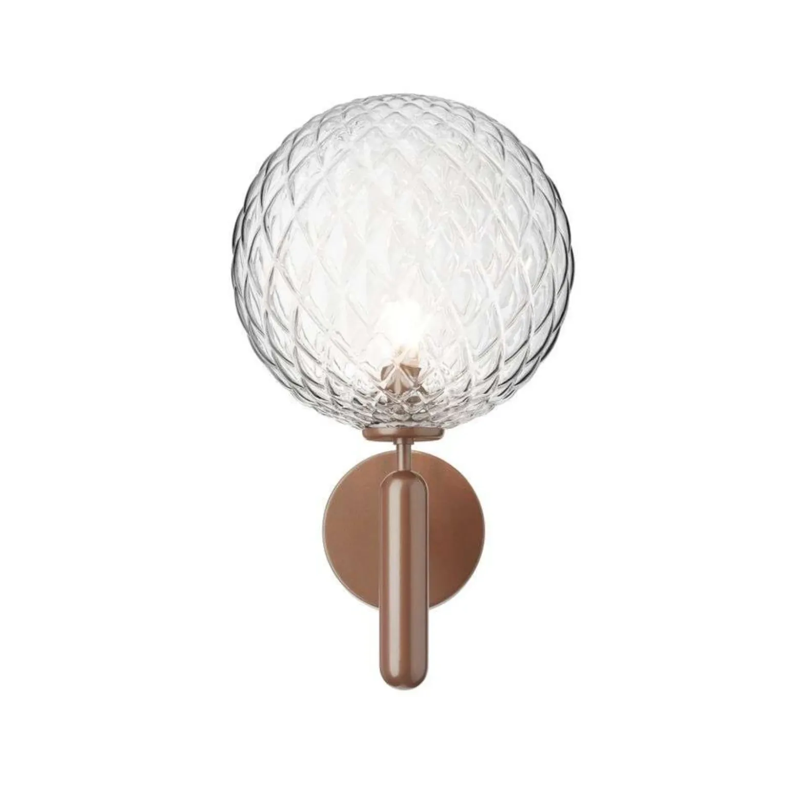 Aplique para exterior Nuura Miira, Ø 20 cm, bronce oscuro/transparente