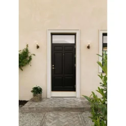 Aplique para exterior Nuura Miira, Ø 20 cm, bronce oscuro/transparente