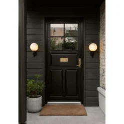 Aplique para exterior Nuura Miira, Ø 20 cm, negro/ópalo