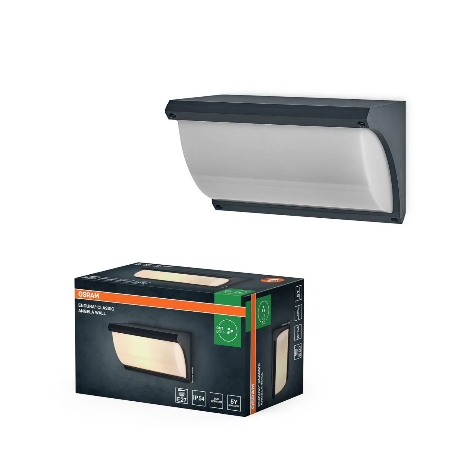 Aplique para exterior OSRAM ENDURA CLASSIC ANGELA, gris oscuro, IP54