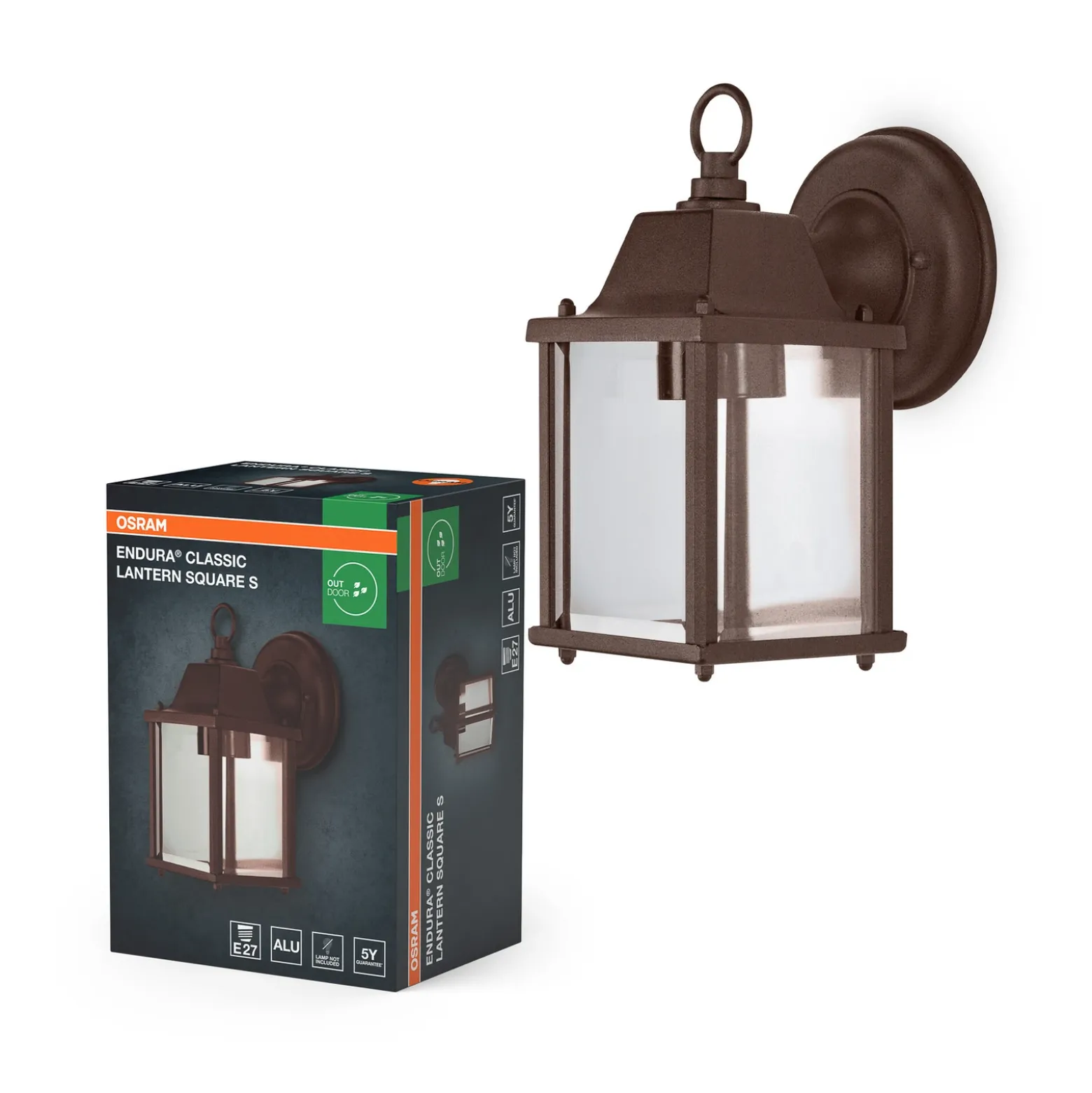 Aplique para exterior OSRAM ENDURA CLASSIC LANTERN, 23 cm, color óxido, IP43