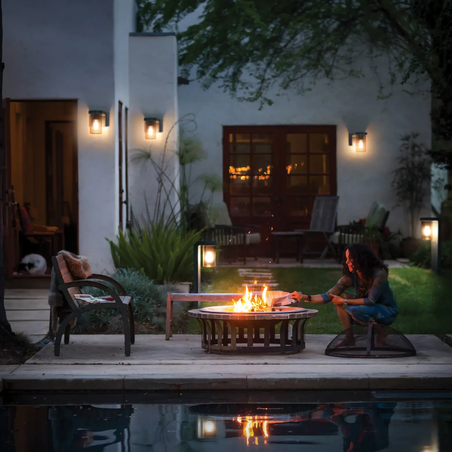 Aplique para exterior OSRAM ENDURA CLASSIC CASCADE, cristal ámbar IP44