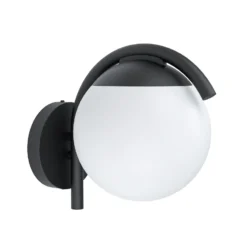 Aplique para exterior Prata Vecchia, negro, altura 26 cm, metal