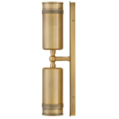 Aplique para exterior Pratt, latón envejecido, 48 cm, 2 luces, IP44, GU10-LED