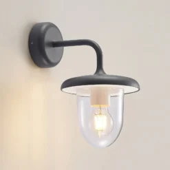 Aplique para exterior PRIOS Larkumi con portalámpara E27