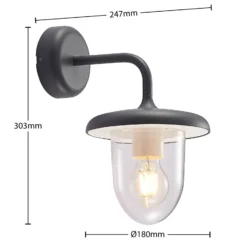 Aplique para exterior PRIOS Larkumi con portalámpara E27