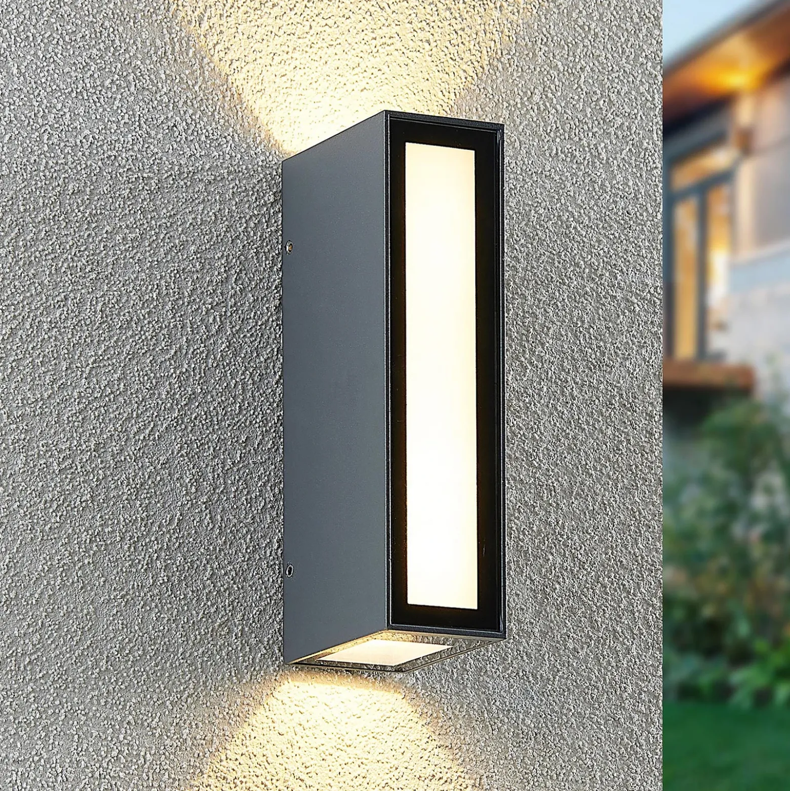 Aplique para exterior Prios Loriava LED en gris oscuro