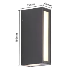 Aplique para exterior Prios Loriava LED en gris oscuro