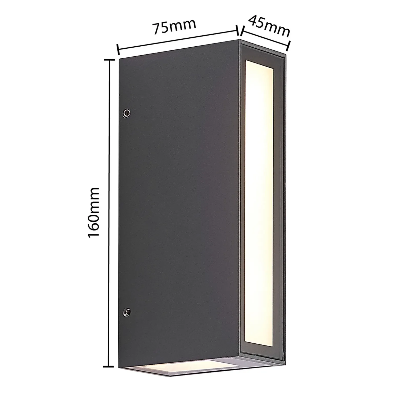 Aplique para exterior Prios Loriava LED en gris oscuro