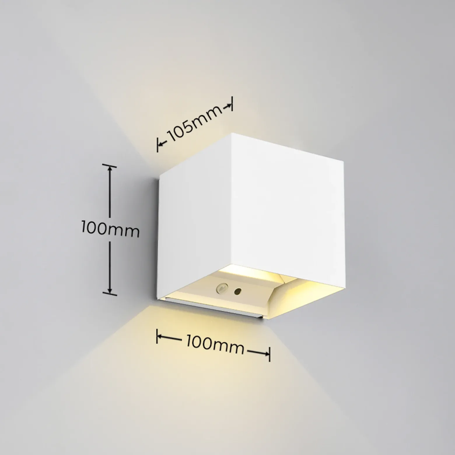 Aplique para exterior recargable LED Talent, blanco, ancho 10 cm, sensor