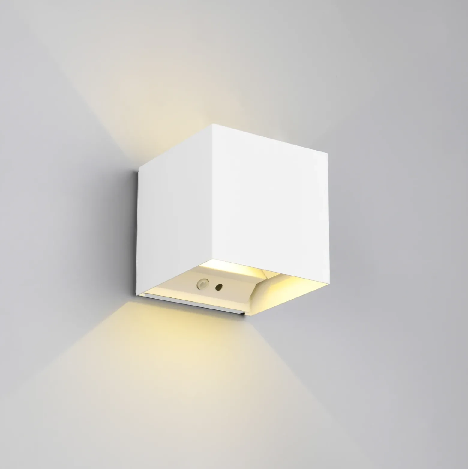 Aplique para exterior recargable LED Talent, blanco, ancho 10 cm, sensor