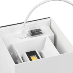 Aplique para exterior recargable LED Talent, blanco, ancho 10 cm, sensor