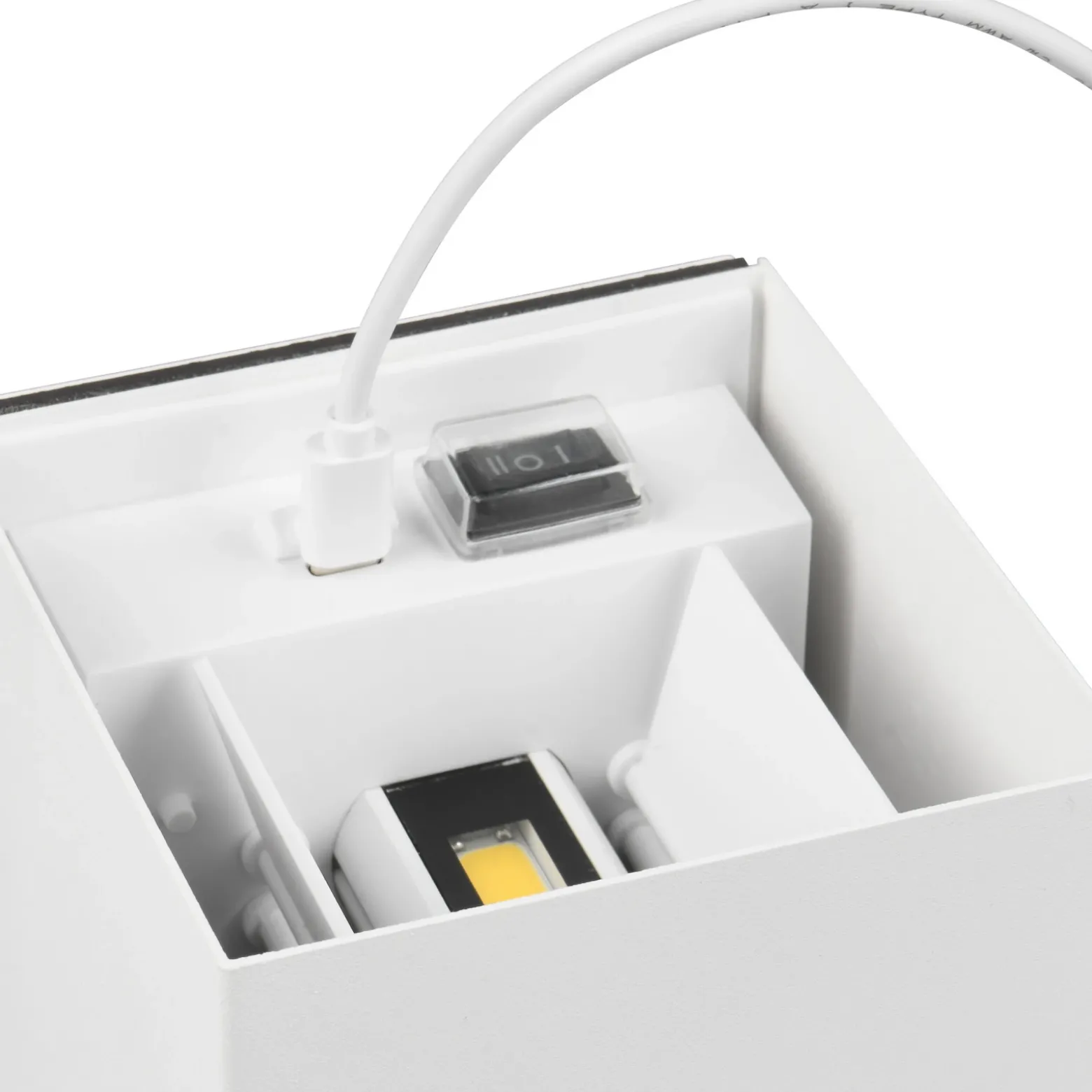 Aplique para exterior recargable LED Talent, blanco, ancho 10 cm, sensor
