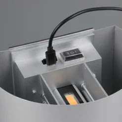 Aplique para exterior recargable LED Talent, color titanio, anchura 16 cm