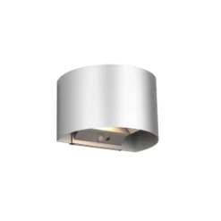 Aplique para exterior recargable LED Talent, color titanio, anchura 16 cm