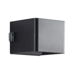 Aplique para exterior recargable LED Iseo, negro, ancho 10 cm, sensor