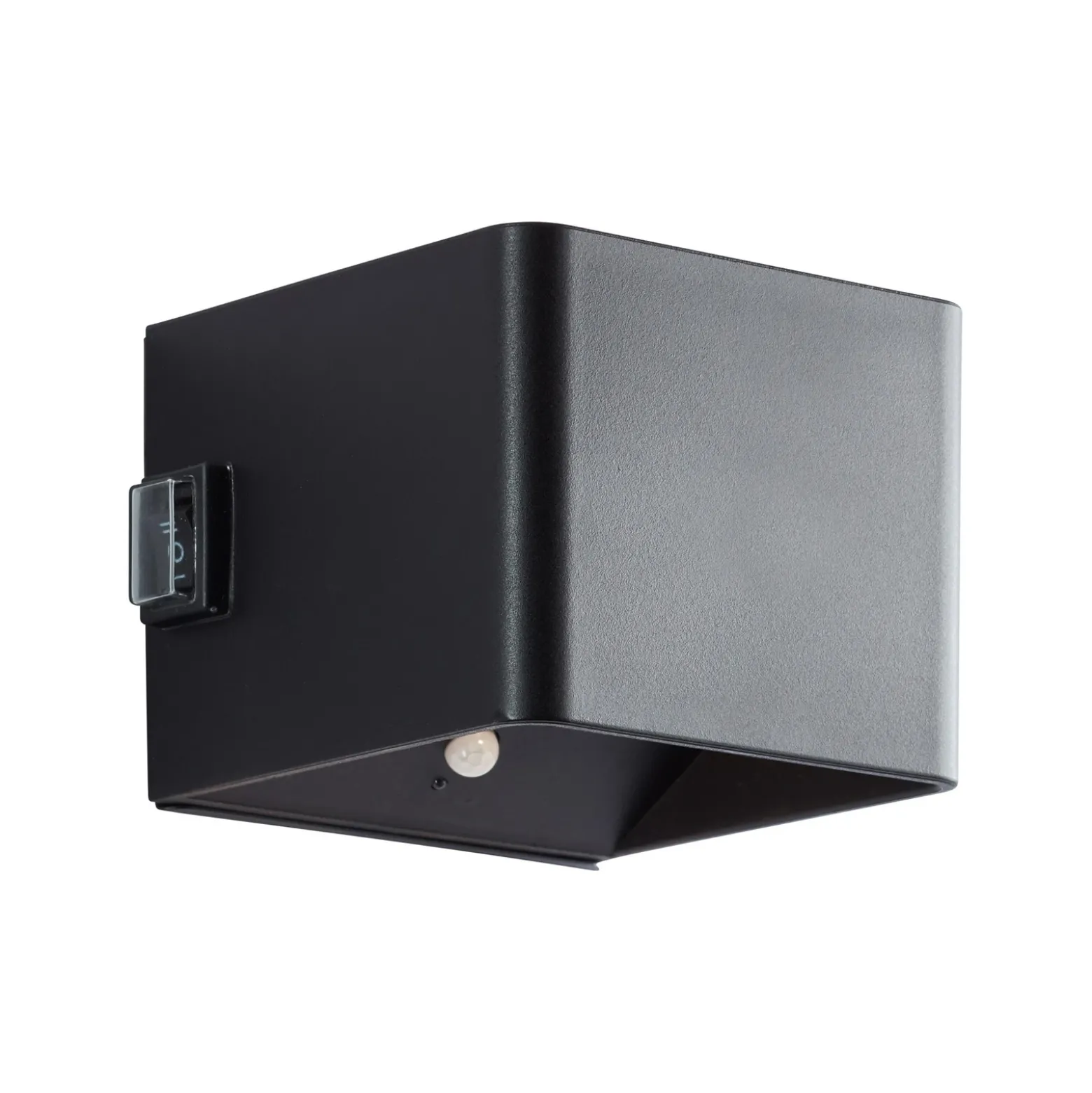 Aplique para exterior recargable LED Iseo, negro, ancho 10 cm, sensor