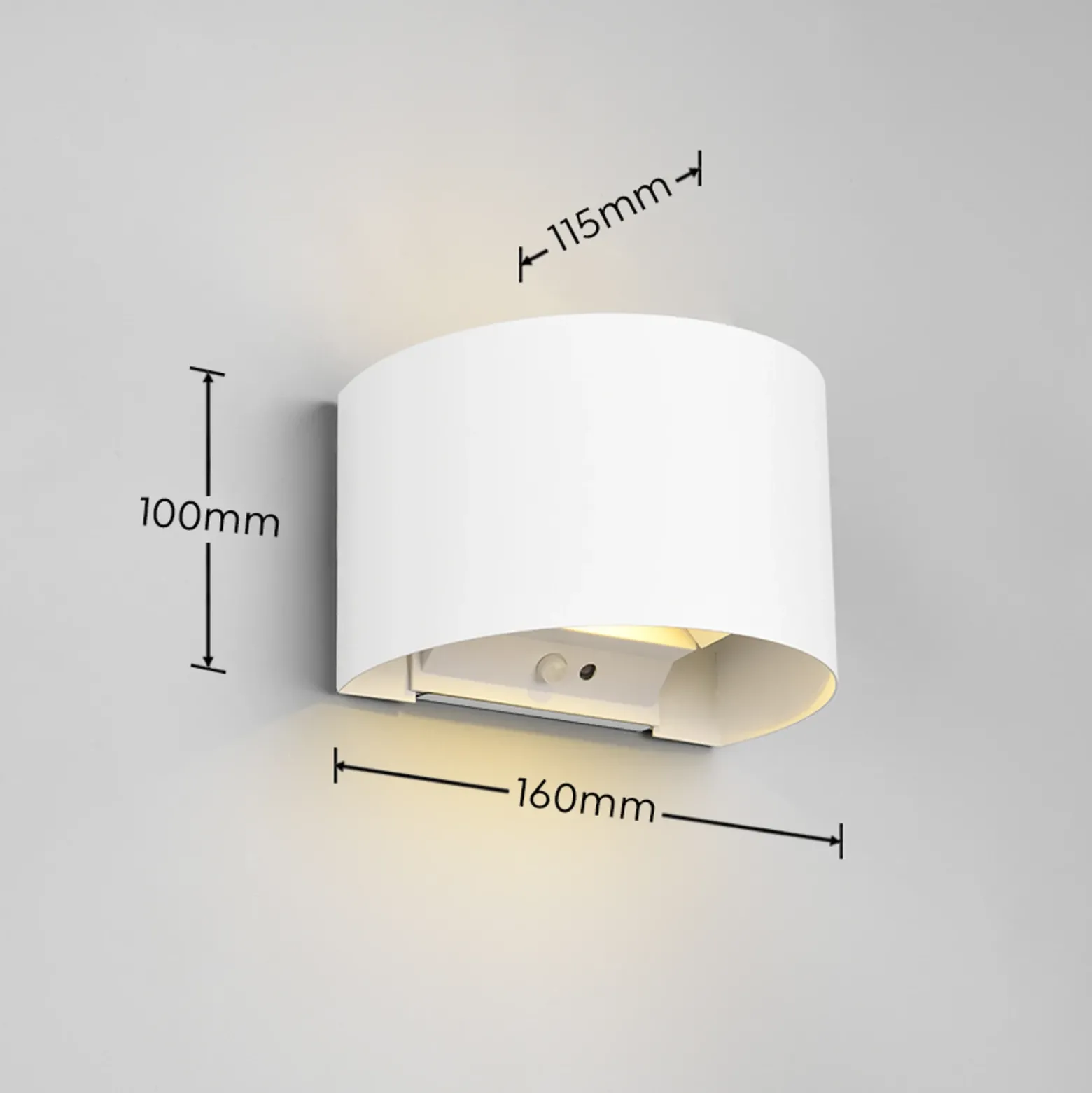 Aplique para exterior recargable LED Talent, blanco, anchura 16 cm, sensor