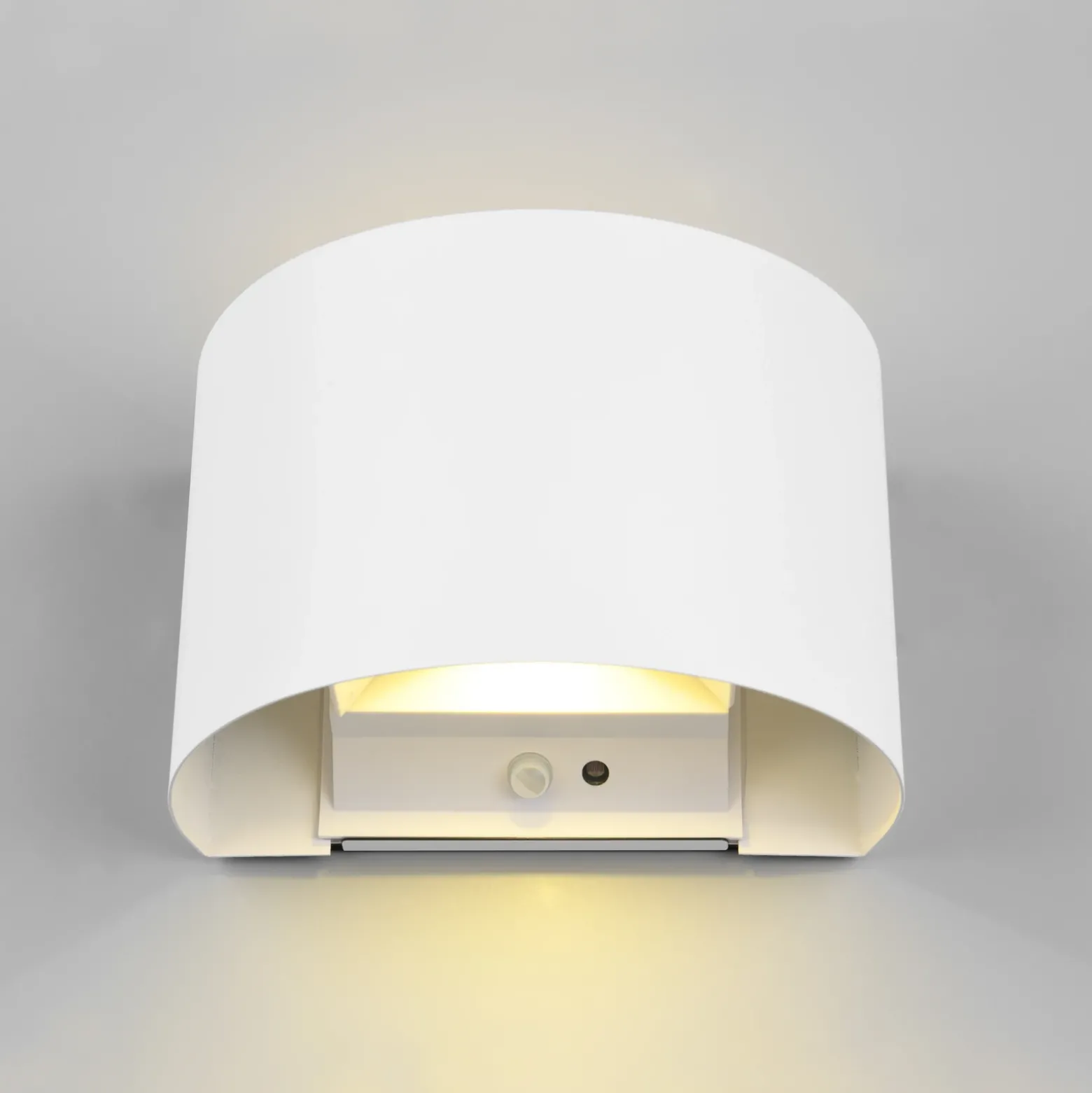 Aplique para exterior recargable LED Talent, blanco, anchura 16 cm, sensor