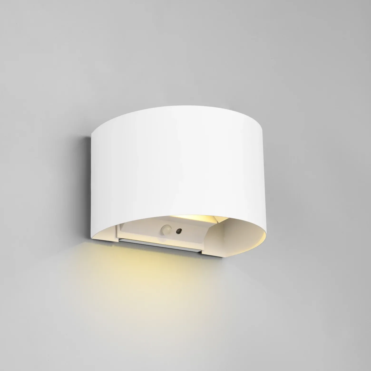 Aplique para exterior recargable LED Talent, blanco, anchura 16 cm, sensor