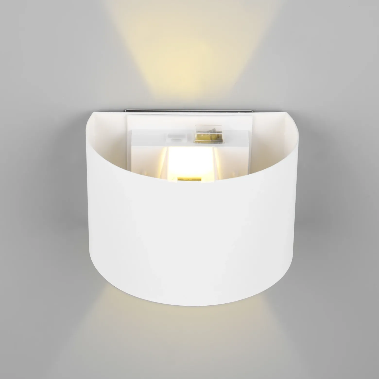 Aplique para exterior recargable LED Talent, blanco, anchura 16 cm, sensor