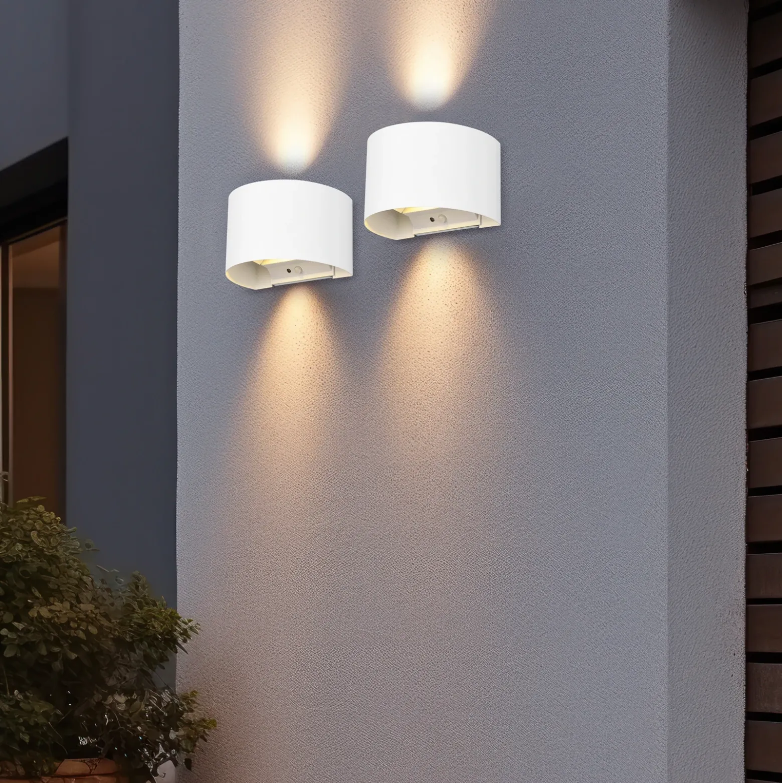 Aplique para exterior recargable LED Talent, blanco, anchura 16 cm, sensor