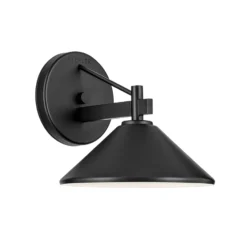 Aplique para exterior Ripley, negro, 20 cm de ancho, metal, IP44