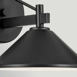 Aplique para exterior Ripley, negro, 20 cm de ancho, metal, IP44