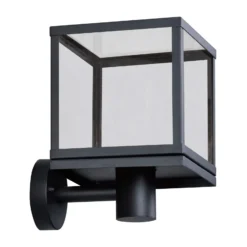 Aplique para exterior SEGULA Moderna, acero inoxidable, cristal, negro, E27