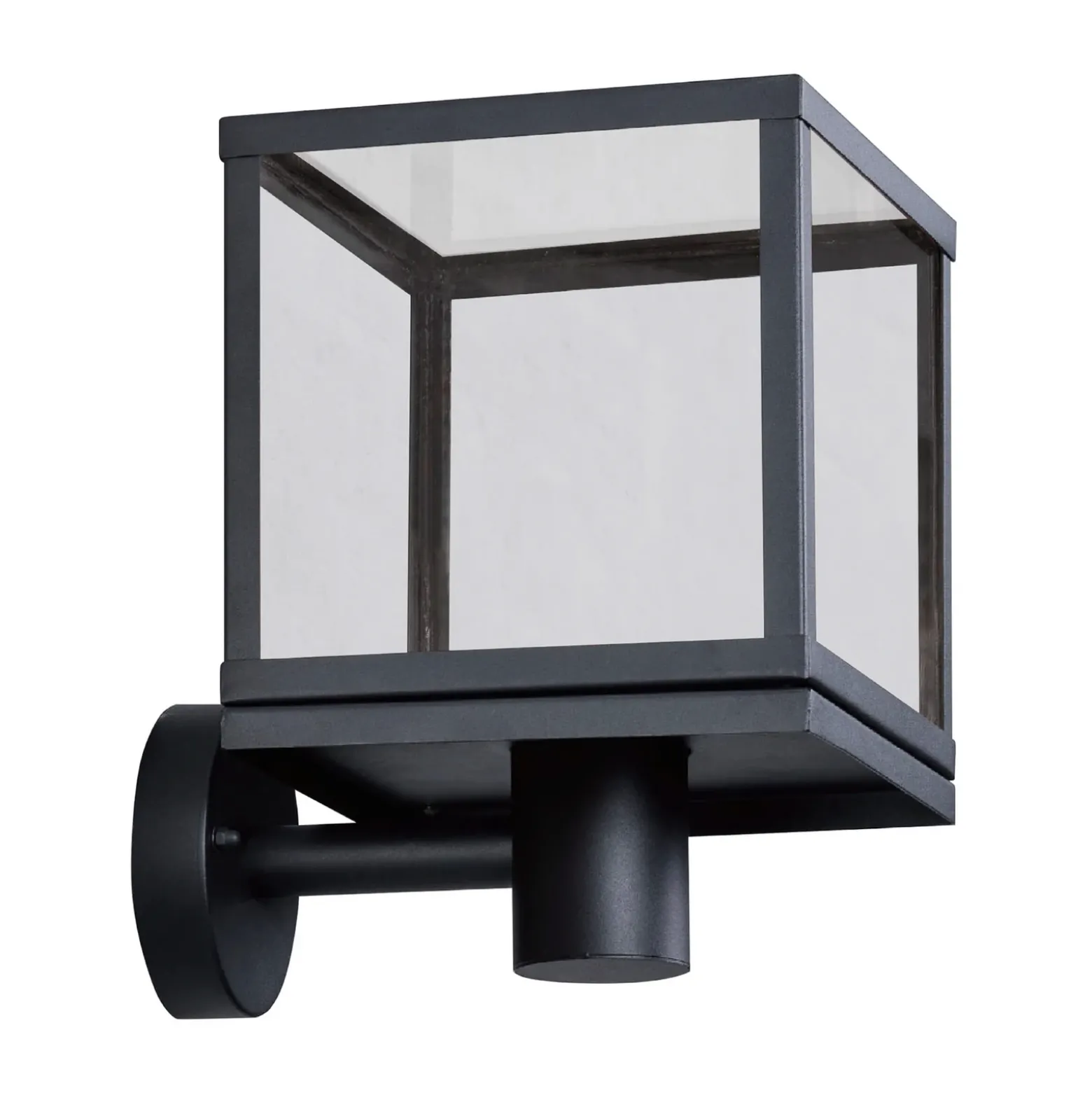 Aplique para exterior SEGULA Moderna, acero inoxidable, cristal, negro, E27